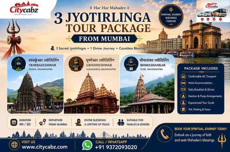 3 jyotirlinga tour package from Mumbai